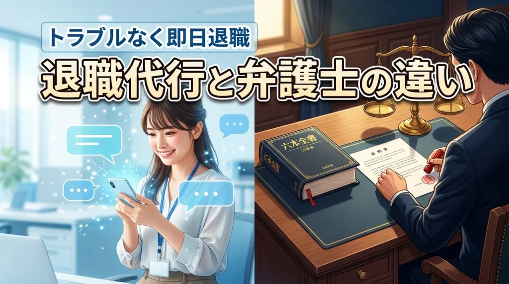 【後悔しない選び方】退職代行と弁護士の違いを知ればトラブルなく即日退職できる