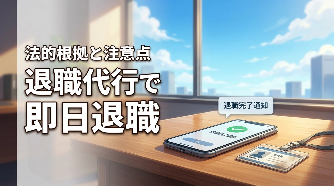 【即日退職】退職代行なら今すぐ会社を辞められる？法的な仕組みや注意点を紹介