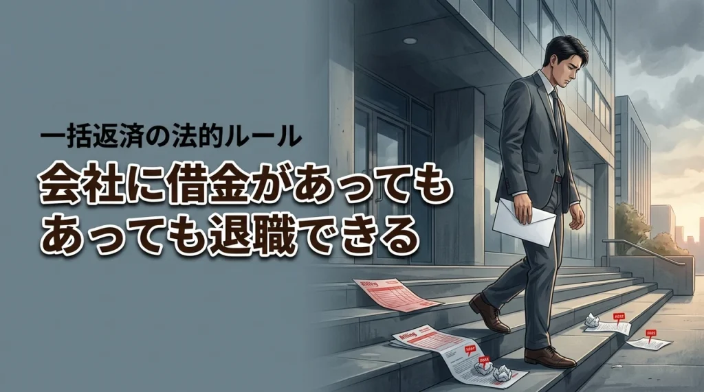 会社に借金があると退職できない？一括返済を迫られた時の対処法と法的ルール