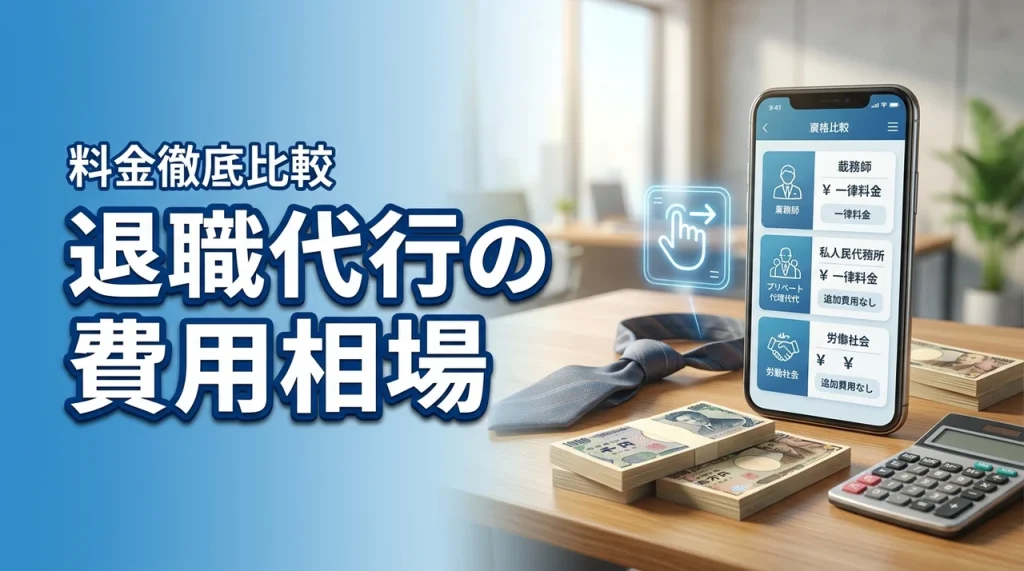 退職代行の費用相場はいくら？弁護士・民間・労働組合の料金を徹底比較